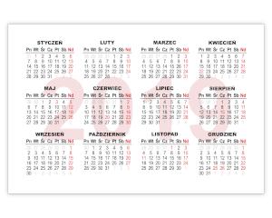 Kalendarz listkowy